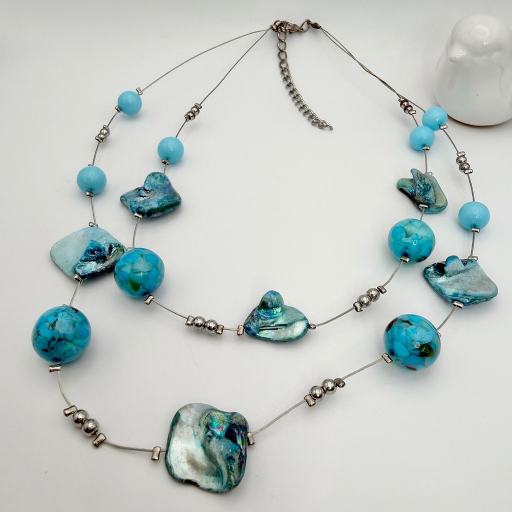 BEADED MOTHER OF PEARL NECKLACE